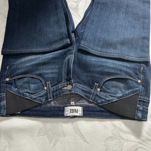Paige Size-29 Womens Jeans Skyline Boot Dark Maternity Whiskered Distressed - Picture 16 of 16